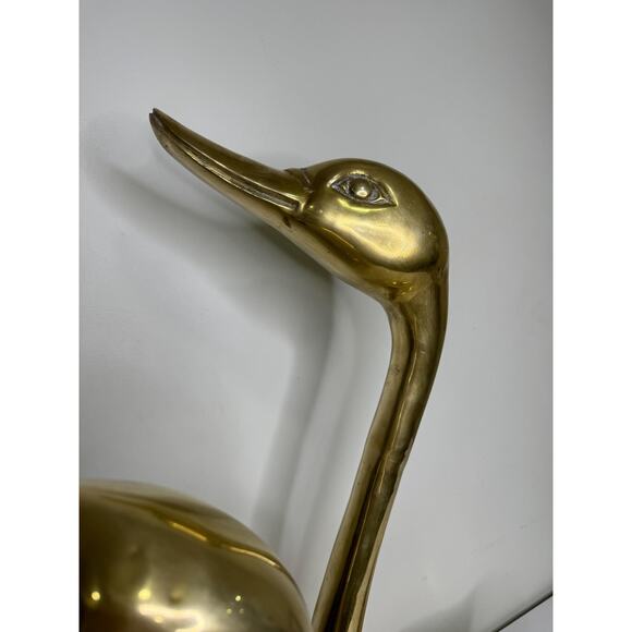 Stunning Pair Of Very Large Mid Century Modern Hollywood Regency Brass Swans, So - Picture 5 of 10